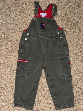 The Children's Place charcoal gray cargo overalls